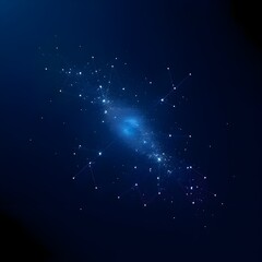 Fototapeta premium 파란 밤하늘 위 별과 은하수가 아련하게 빛나고잇다The stars and the Milky Way are shining faintly in the blue night sky