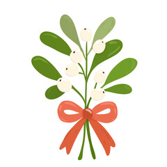 Mistletoe with red ribbon