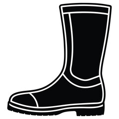 A black silhouette of a rain boot vector