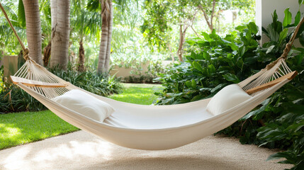 Hammock pillow garden tropical relaxation sunny backyard