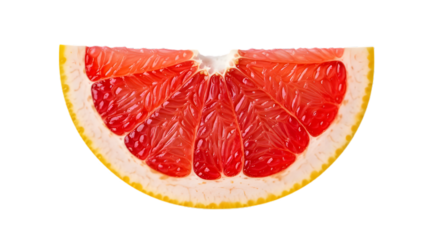 Slice of Ruby Red Grapefruit Isolated on Checkered Background for Healthy Eating, Citrus Fruit Snack, Vitamin C Source and Diet Concept 200 Characters