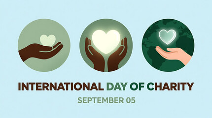 Celebrate International Day of Charity with a heartwarming design symbolizing global unity, kindness, and compassionate outreach on September 05