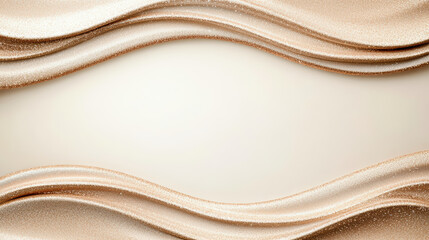 Champagne rose gold fabric wave background with soft glowing sparkle and elegant flow