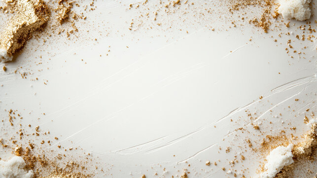 Soft champagne glow gold sparkle border with creamy texture and festive shimmer - Powered by Adobe