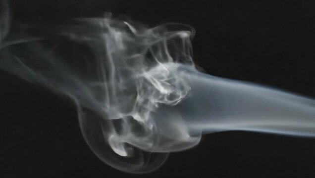 Rising Smoke Effect in Slow Motion Against Dark Background