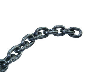 Obraz premium A close-up view of a metal chain, symbol of strength and connection, isolated