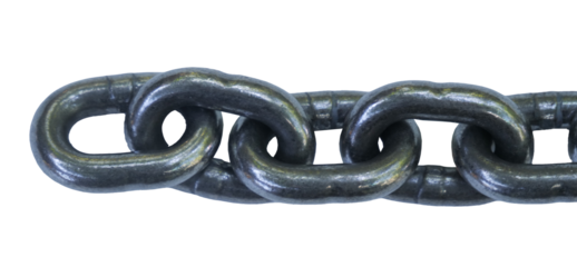 Close-up shot of a durable metal chain, symbolizing strength and connection. The links are interlocked, showcasing robust construction and industrial design.