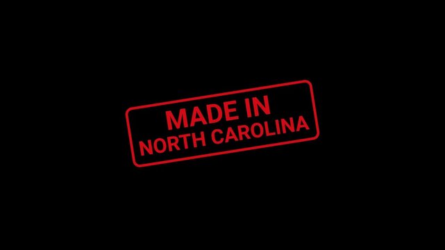 Made in North Carolina Rubber Stamp Badge Animation