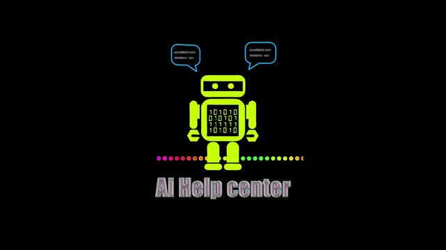 AI Artificial Intelligence Chatbot Digital AI help Conter robot assistant on internet application, representing the future of customer service in 4K animation.