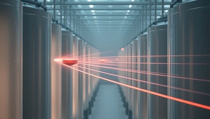 Generative AI fueling rapid data exchange across quantum server architecture. Visualizing advanced