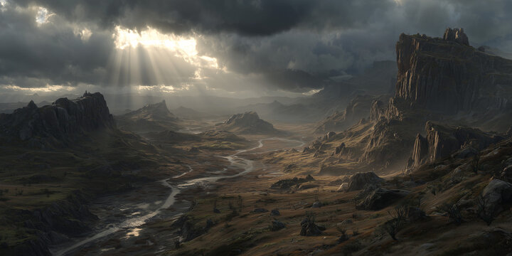 cloudy golden hour lanscape