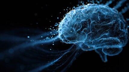 Exploring neural connections brain visualization digital realm 3d art scientific environment abstract concept