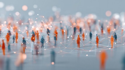 Digital connectivity among diverse individuals virtual environment infographic global network dynamics abstract viewpoint