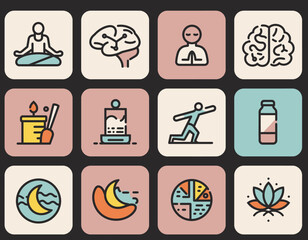 set of icons medical for web and application