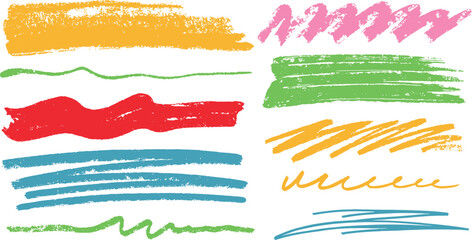 Assortment of Colorful Brush Stroke and Wavy Line Graphics brush strokes paint