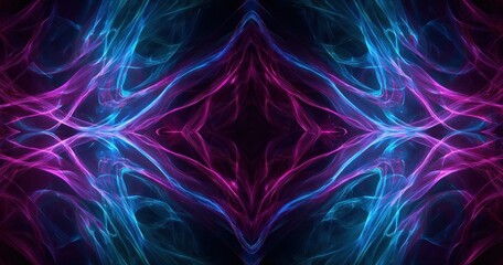 Obraz premium Abstract digital art dynamic blue and purple energy flowing pattern