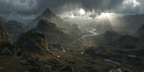 cloudy golden hour lanscape