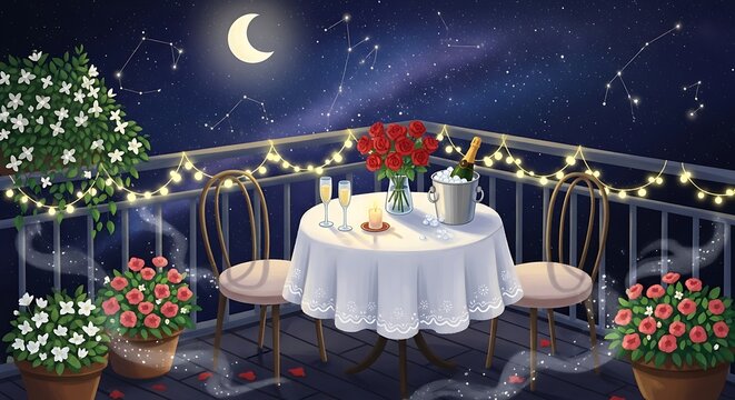Romantic Balcony Dinner Under the Stars - A Night to Remember.