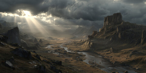 cloudy golden hour lanscape