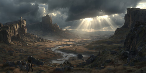 cloudy golden hour lanscape