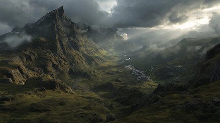 cloudy golden hour lanscape