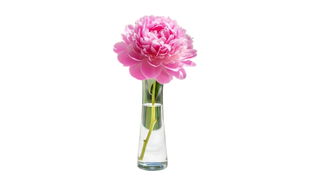pink flower in a vase isolated - Powered by Adobe