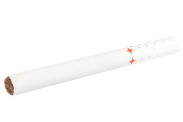 White star shaped filter cigarettes on white background