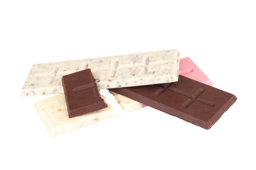 Chocolate broken milk flavor pink white pile fullcolor on white background