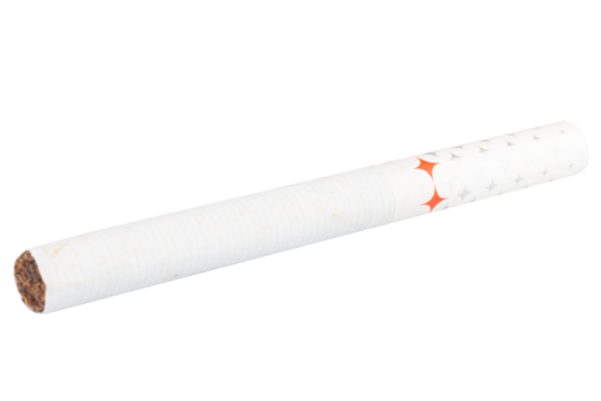 White star shaped filter cigarettes on white background