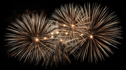 A captivating display of fireworks illuminating the night sky with radiant bursts of light