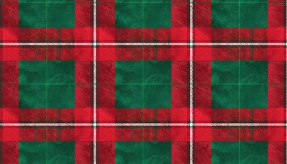 Festive Christmas Plaid Pattern - Red, Green, and White Design.