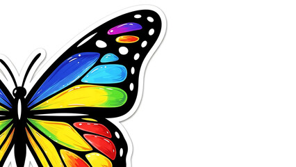 Vibrant butterfly with rainbow wings, a symbol of transformation and colorful expression
