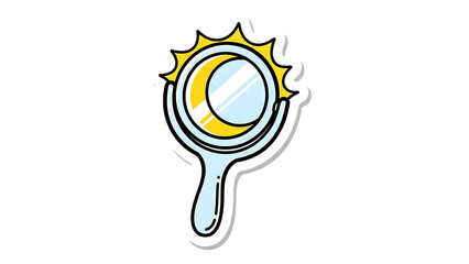 Sun and moon mirror shines with mystic allure, perfect for spiritual aesthetics print