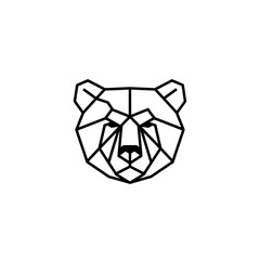 Minimalist flat design logo of geometric bear head, a modern and minimalist design for various applications vector logo template
