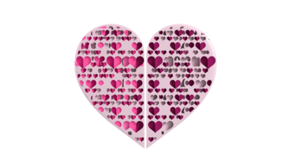 Pink hearts, love symbol, and valentine decoration vector illustration for romantic passion design cut out