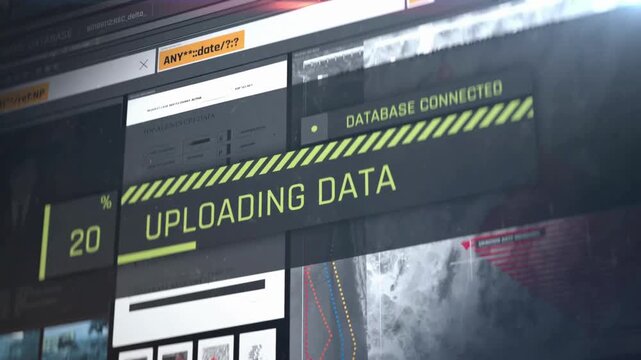 Animation Background video Data Progress Bar 4k hacking process hack uploading data Loading bar design on display screen progress animation