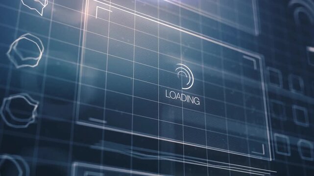 4K Futuristic progress loading bar 0-100 percent on technology Background. Running bar counter Blue progress bar animation, Animation on Screen data