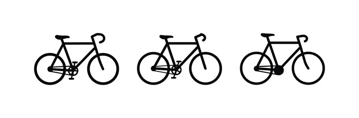 Fototapeta premium Bicycle silhouette icon set on white background