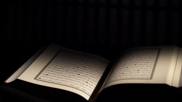 Islam holly book quran in shade shadow decoration muslim calligraphy religion background
