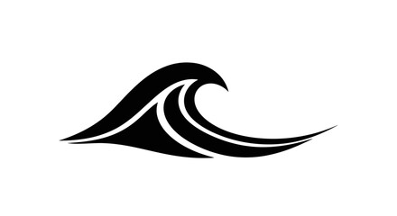 Ocean wave outline with transparent background