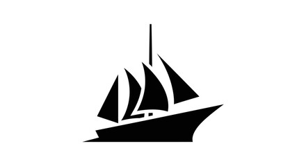 Sailing ship icon with transparent background