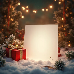 christmas tree with gift boxes and writing note