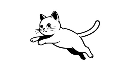 Playful feline friend soaring through the air with effortless grace and boundless enthusiasm in