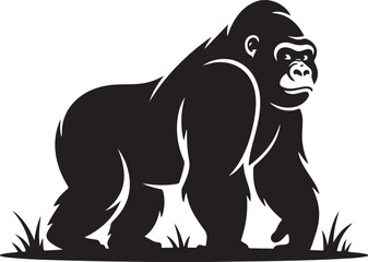 Powerful gorilla graphic silhouette illustration vector image design element
