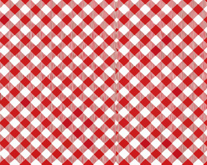 Classic red and white gingham checkered pattern background