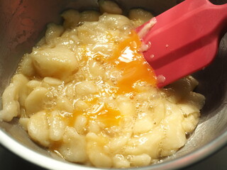 Choux pastry paste mixed with eggs