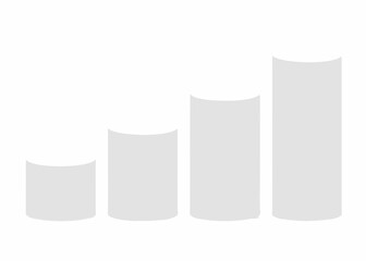 Simple gray bar chart showing upward growth and progress
