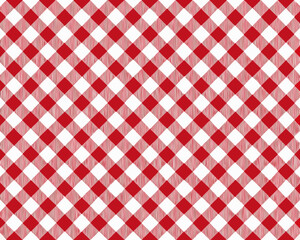 Classic red and white gingham picnic blanket pattern background