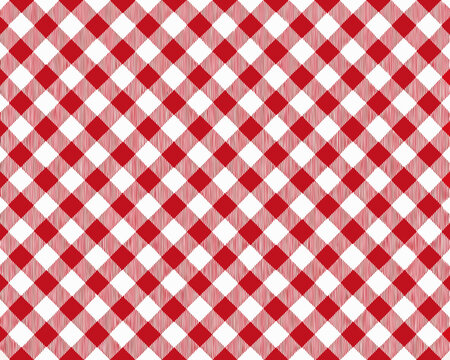 Classic red and white gingham picnic blanket pattern background
