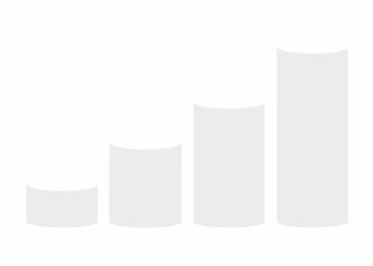 Simple abstract bar graph showing growth and progress with white background